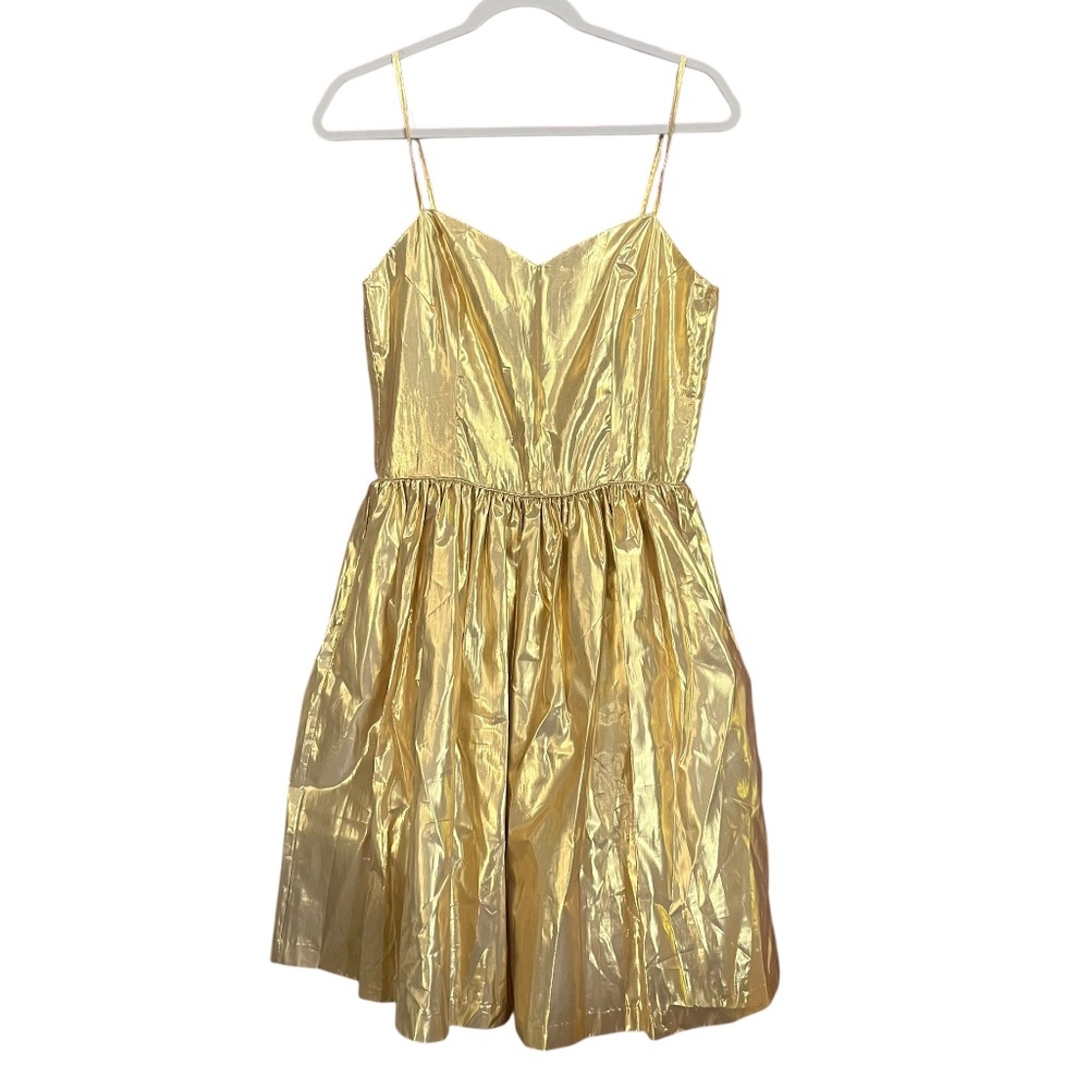 Vintage Esprit Collection Gold Metallic Fit & Flare Dress Size 11/12